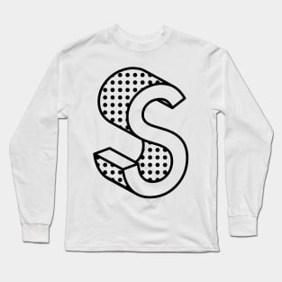 3D Ben Day Dot Isometric Letter S Long Sleeve T-Shirt